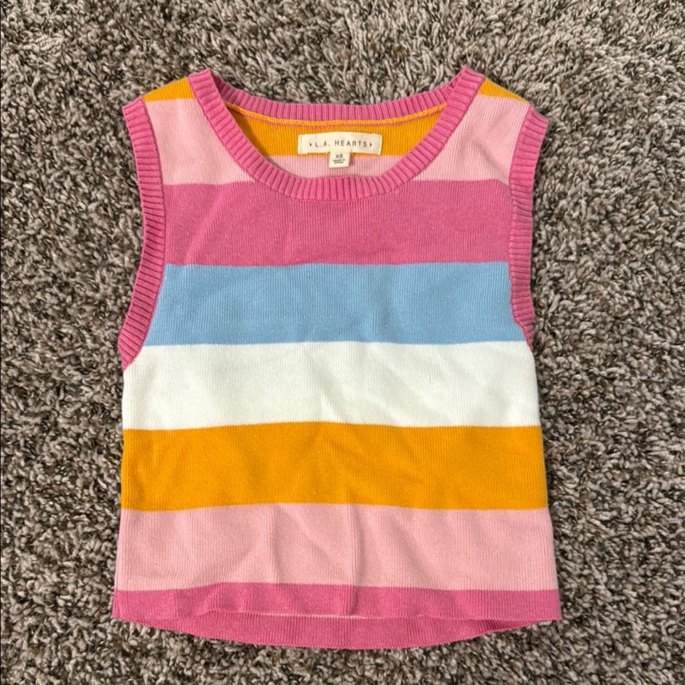 La Hearts Knit Striped Tank Top